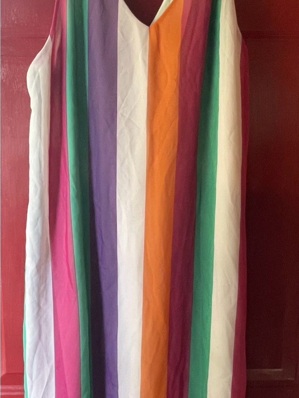 Ces Femme Striped Halter Dress in Pink, Green, Purple, Orange, White